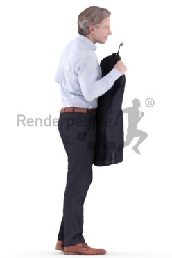 3d people business, white 3d man standing shopping clothes