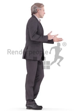 3d people business, white 3d man standing and discussing