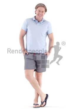 3d people casual, white 3d man standing and styling