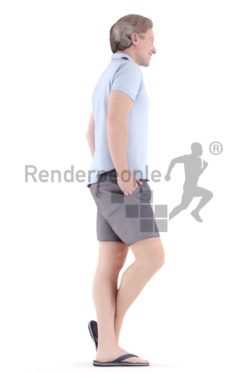 3d people casual, white 3d man standing and smiling