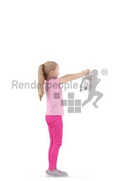 3D People model for 3ds Max and Sketch Up – girl with casual clothes, showing a painting