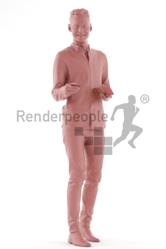 3d people casual, middle eastern 3d man paying with card