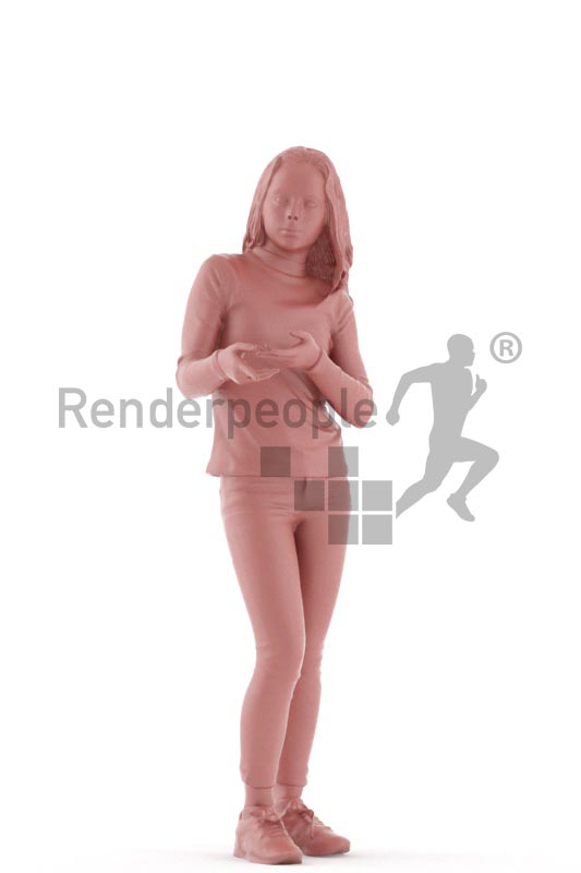 3d people casual, white 3d kid standing and debating