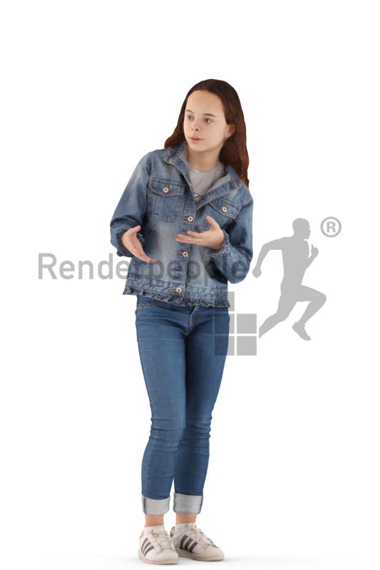 3d people casual, white 3d kid standing and discussing