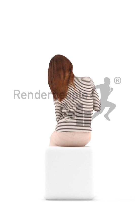 3d people casual, white 3d kid sitting playing with a tablet