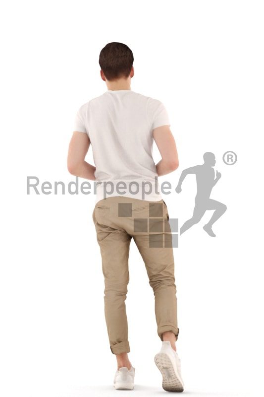 3d people teen, white 3d child holding a cup