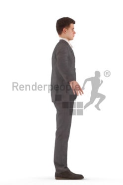 3d people business, rigged kid in A Pose