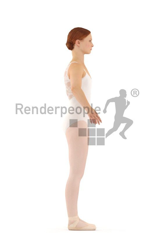3d people dancer, rigged woman in A Pose