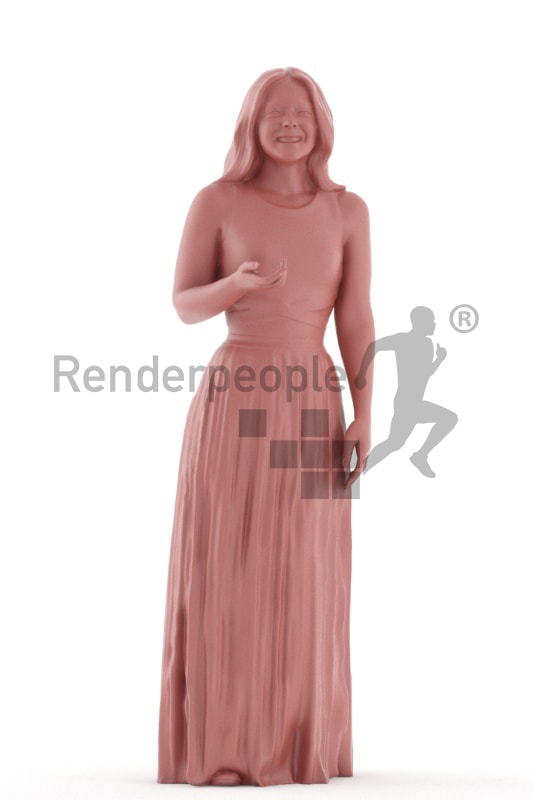 3d people casual, young woman standing an discussing
