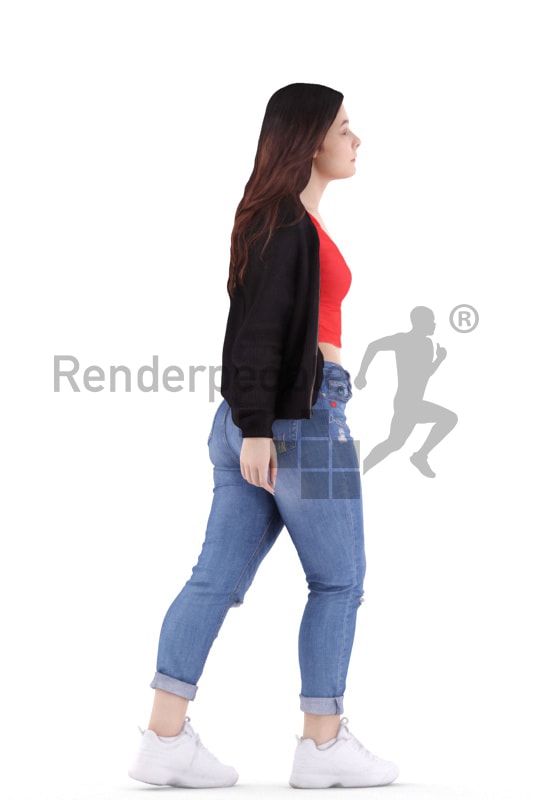 3d people casual, young woman walking 3d people casual, young woman walking