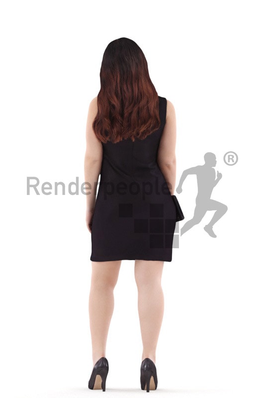 3d people event, young woman standing