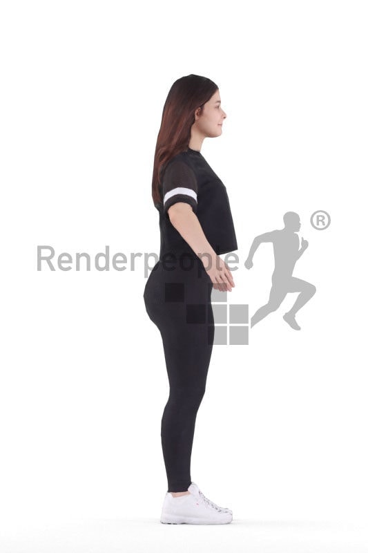 Rigged 3D People model for Maya and 3ds Max – white woman in sports wear