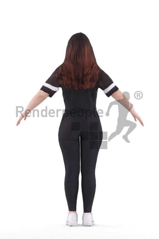 Rigged 3D People model for Maya and 3ds Max – white woman in sports wear