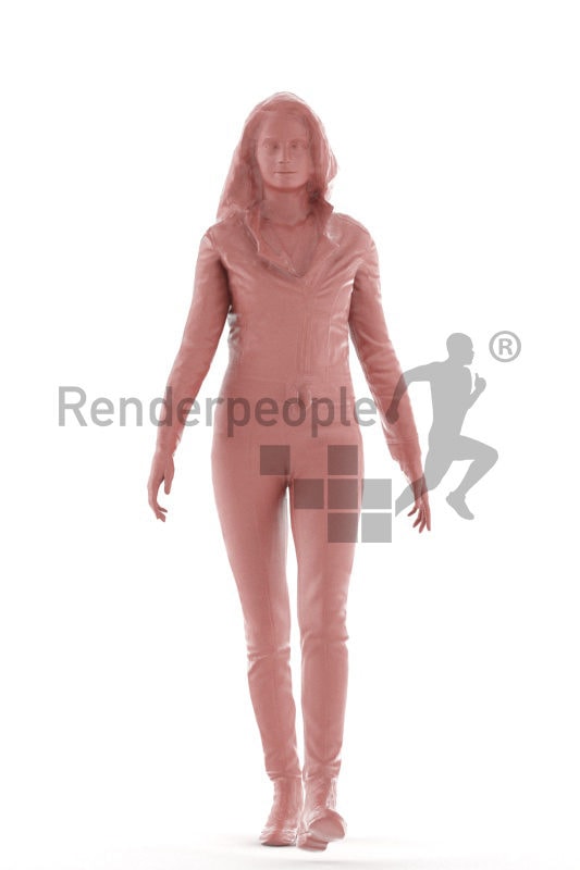 Animated 3D People model for Unreal Engine and Unity – white woman, casual, walking