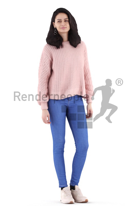 3d people casual, woman standing