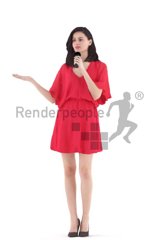 3d people event, white 3d woman singing