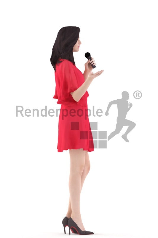 3d people event, white 3d woman singing