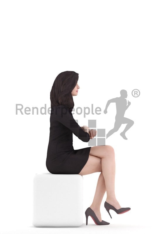 3d people event, south american 3d woman sitting