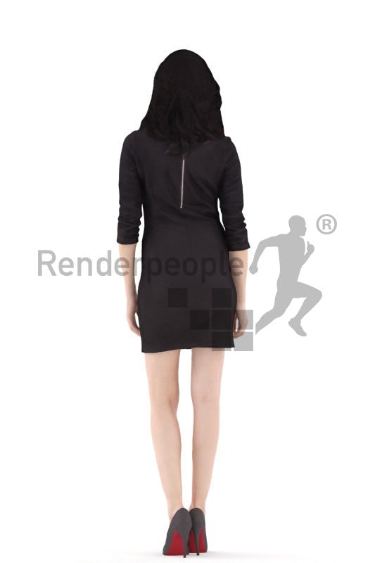 3d people event, white 3d woman standing