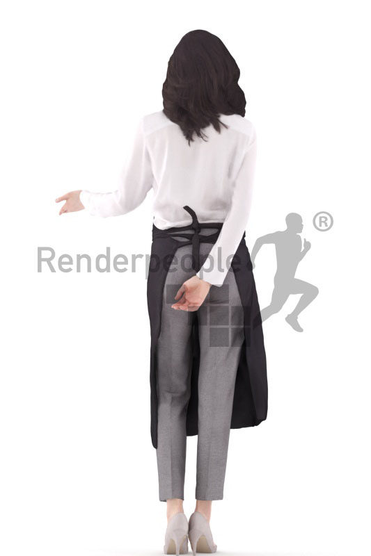 3d people waiter, south american 3d woman