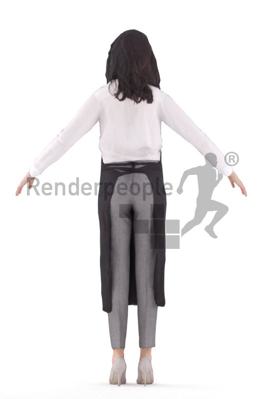 Rigged 3D People model for Maya and 3ds Max – woman with apron, gastronomy