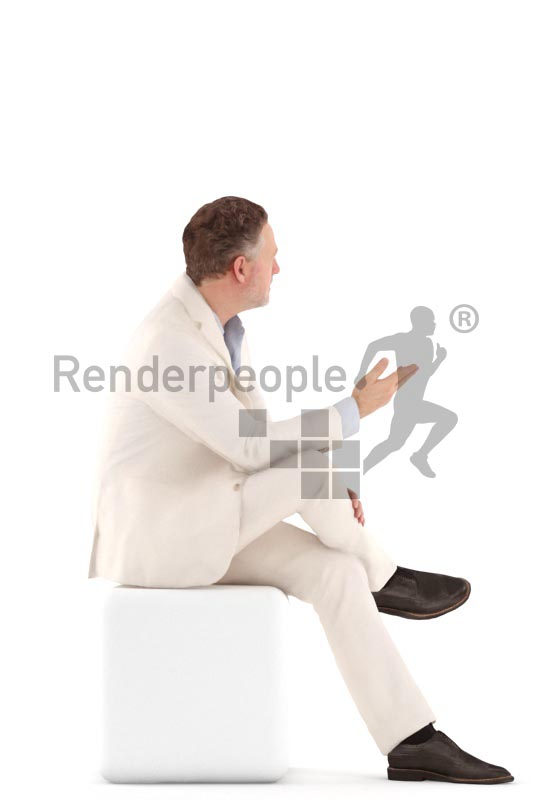 3d people business, man sitting and discussing
