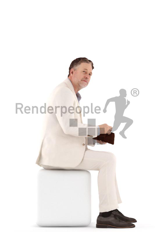 3d people business, man sitting and paying