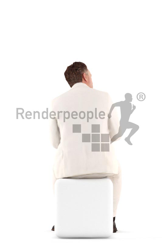 3d people business, man sitting and paying