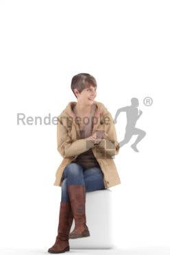 3d people casual best ager woman sitting