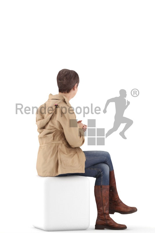 3d people casual. best ager woman sitting