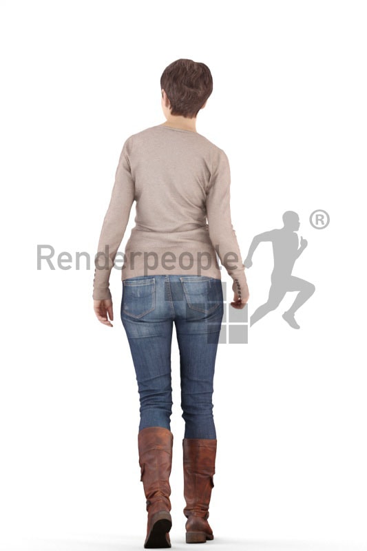 3d people casual. best ager woman walking