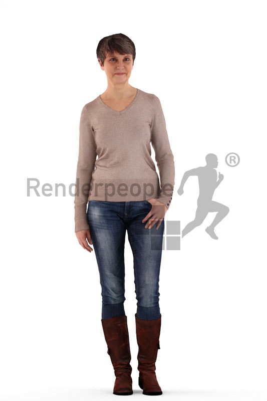 3d people casual, best ager woman standing