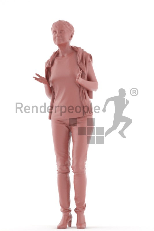 3d people casual. best ager woman standing