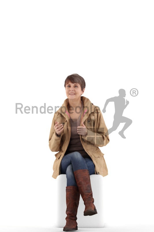 3d people casual best ager woman sitting and talking