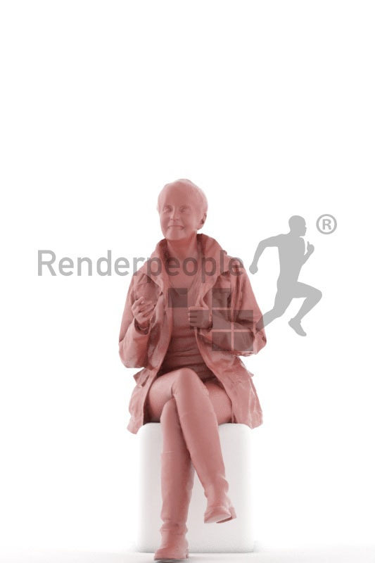 3d people casual best ager woman sitting and talking