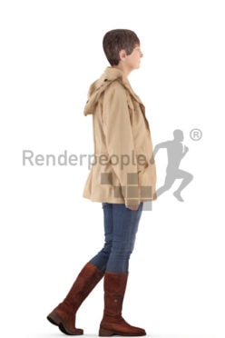 3d people casual. best ager woman walking