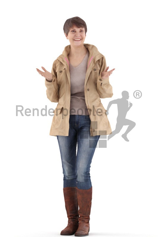 3d people casual. best ager woman standing