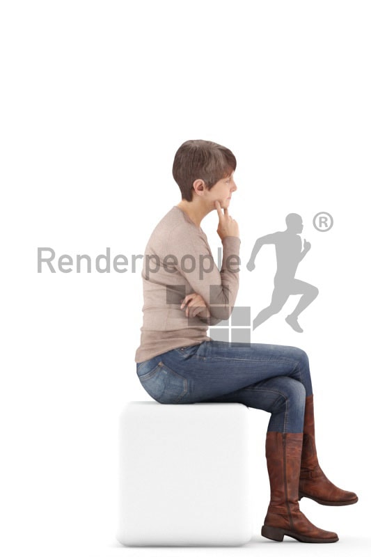 3d people casual. best ager woman sitting