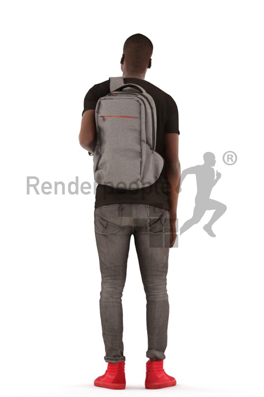 3d people casual, black 3d man standing