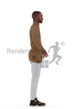 3d people casual, rigged man in A Pose