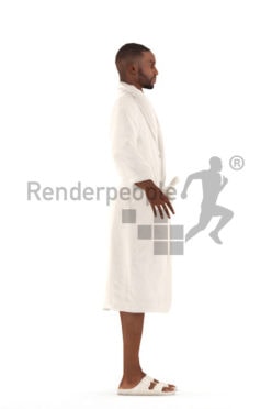 3d people spa, rigged black man in A Pose