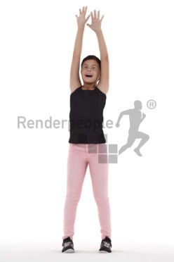 3d people casual, white 3d girl standing