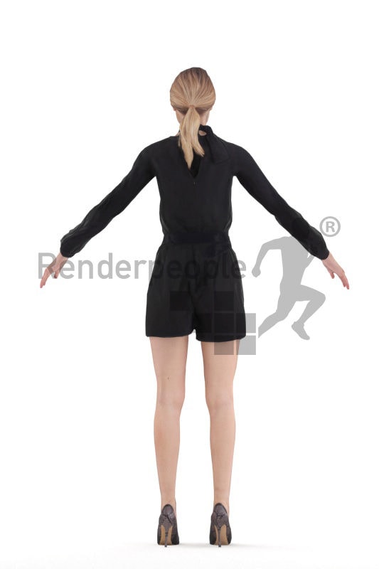 Rigged 3D People model for Maya and Cinema 4D – white woman in an event outfit