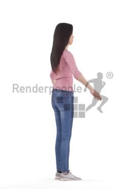 Rigged 3D People model for Maya and 3ds Max – asian woman in casual daily outfit