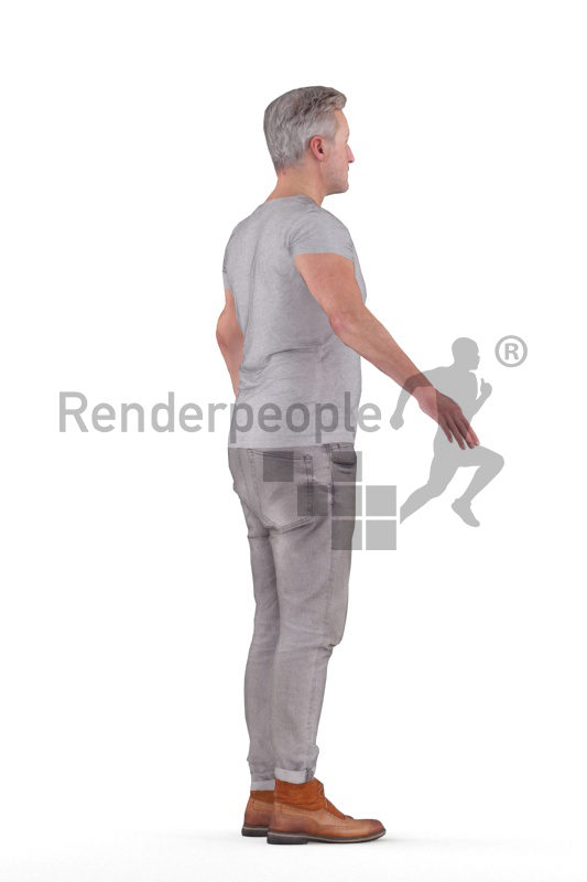 Rigged human 3D model by Renderpeople – european man in casual outfit
