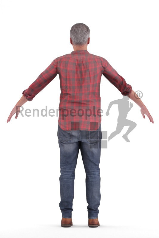 Scanned human 3D model by Renderpeople – middleaged european man, casual look