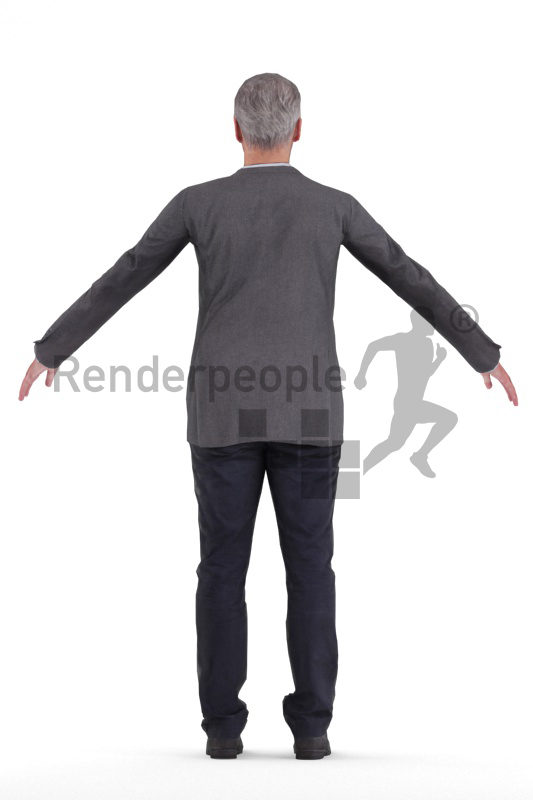 Rigged 3D People model for Maya and Cinema 4D – european man in business suit