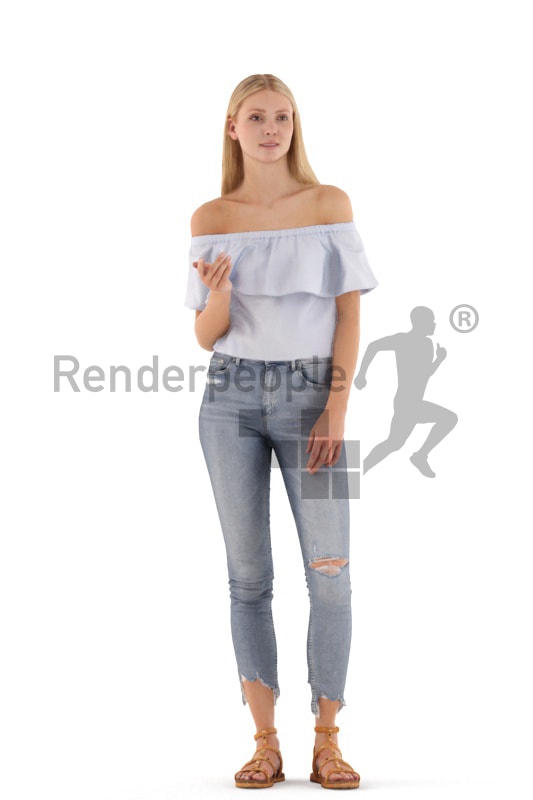 3d people casual, white 3d woman standing and discussing