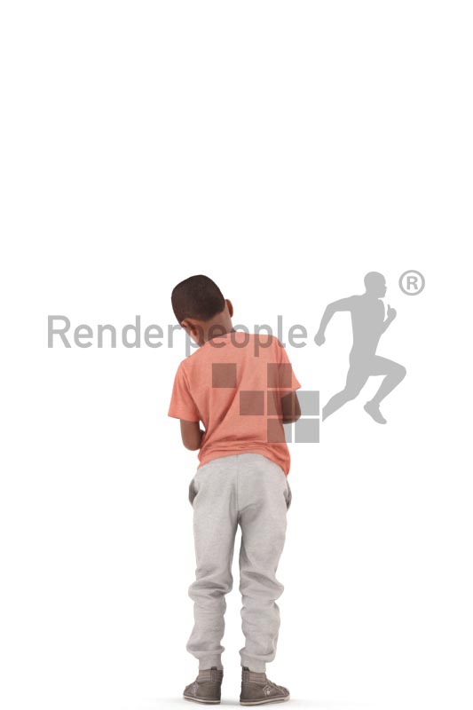 3d people casual, white 3d kid standing playing video games