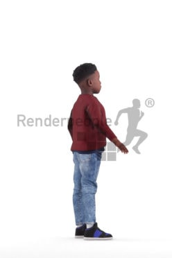3d people casual, 3d black boy rigged